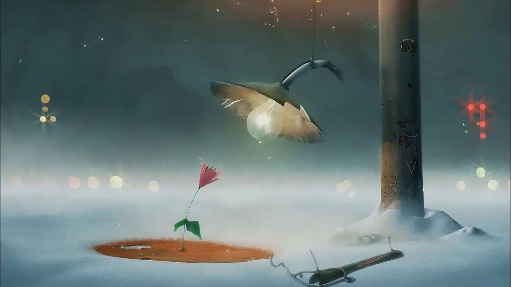 Невероятно трогательный клип о любви, в котором фонарь, жертвует своей жизнью ради цветка! 0+