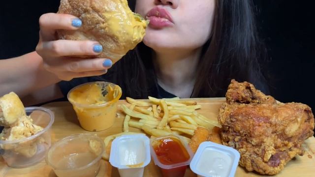ASMR FAST FOOD *FRIED CHICKEN, BURGER/SANDWICH, SHAWARMA, FRIES MUKBANG (No Talking) EATING ALBAIK