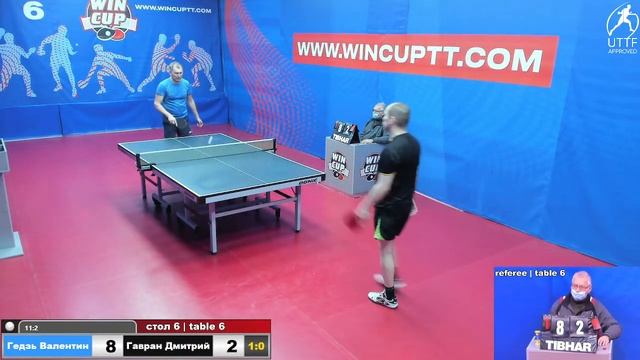Гедзь Валентин 3-0 Гавран ДмитрийТурнир Восток 7 WINCUP  30.11.2021 Прямой эфир. Зал 6