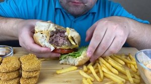 ASMR Homemade Sandwich, Chicken Nuggets & French Fries (Mukbang) Eating Sounds