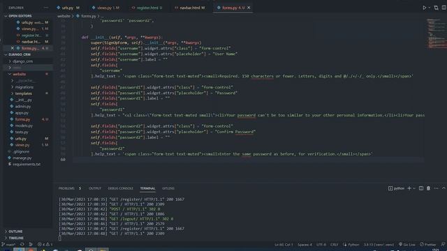 Django CRM Регистрация Registration #4 смотреть онлайн