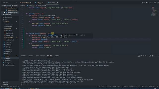 Django CRM Удаление записи #8 смотреть онлайн