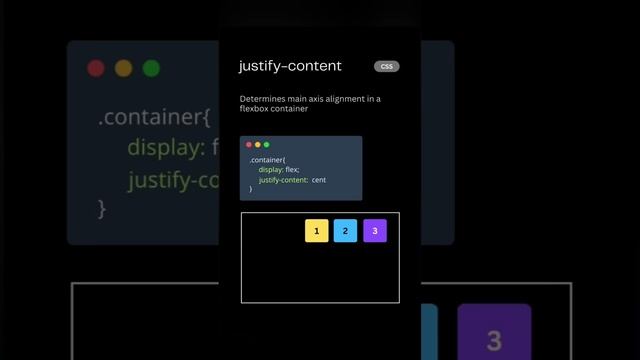 justify content от coding_dev #css #fullstackinterpreter смотреть онлайн