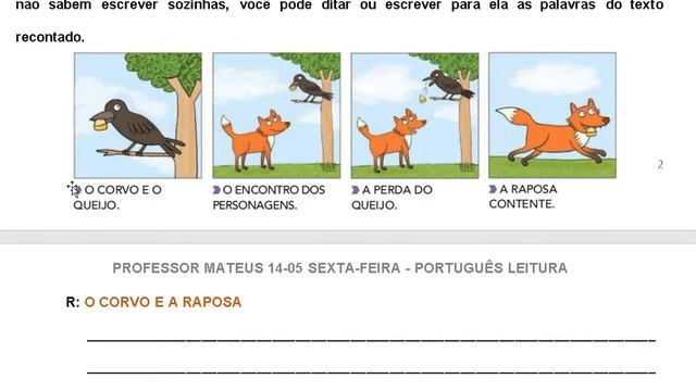 2o ano 14 05 PORTUGUÊS LEITURA fábula o corvo e a raposa p73 família silábica do M e ditado do смотреть онлайн