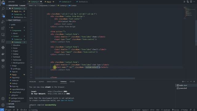 React webportfolio Компонент Контакты #18 смотреть онлайн