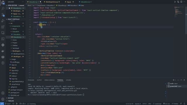React webportfolio Компонент Education #16 смотреть онлайн