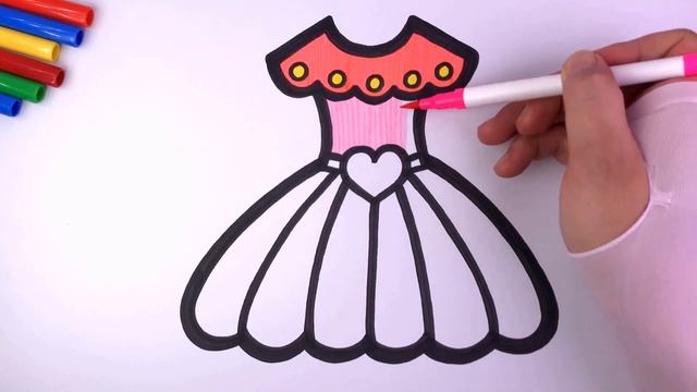 Bolalar uchun liboslar va ranglarni qanday chizish mumkin. How to draw dresses and color for kids смотреть онлайн