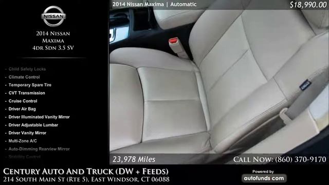 Used 2014 Nissan Maxima | Century Auto And Truck (DW + Feeds), East Windsor, CT