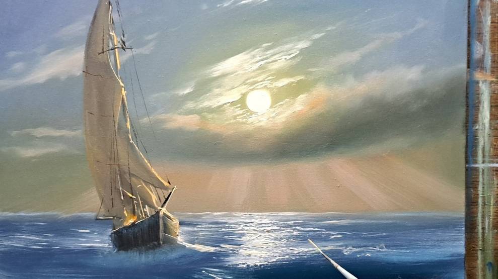 Море.Живопись маслом смотреть онлайн