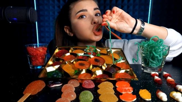 ASMR JELLY BARS, JELLY FRUIT, MUKBANG SOUR CANDIES (Eating Sounds) Mukbang 먹방 | АСМР Мармелад Желе