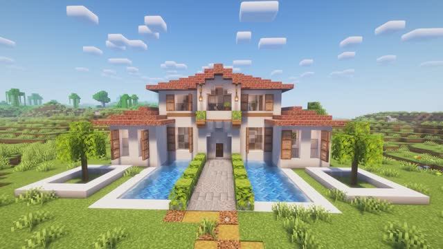 Как построить современный особняк! Крутые дома в Майнкрафт! Minecraft! смотреть онлайн