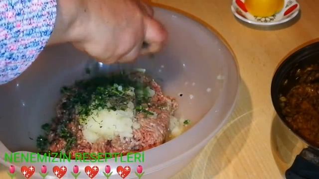 Çox Dadlı, Etli Mercili Kelem Dolması.Мясная долма из чечевицы,очень вкусная🌷🌷🌷