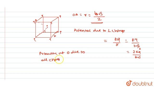 A cube of side b has a charge q at each of its vertices. Determine the potential and electric fi... смотреть онлайн