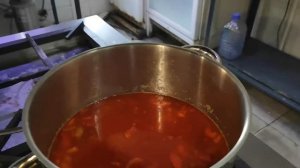 Борщ на обед. (без мяса, на зажарке из сала).2020.24.12. Дивноморск. Грин.