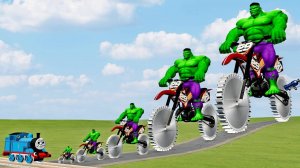 ХАЛК НА МОТОЦИКЛЕ ПРОТИВ ПОЕЗДА! В ХЛАМ! – BeamNG.Drive