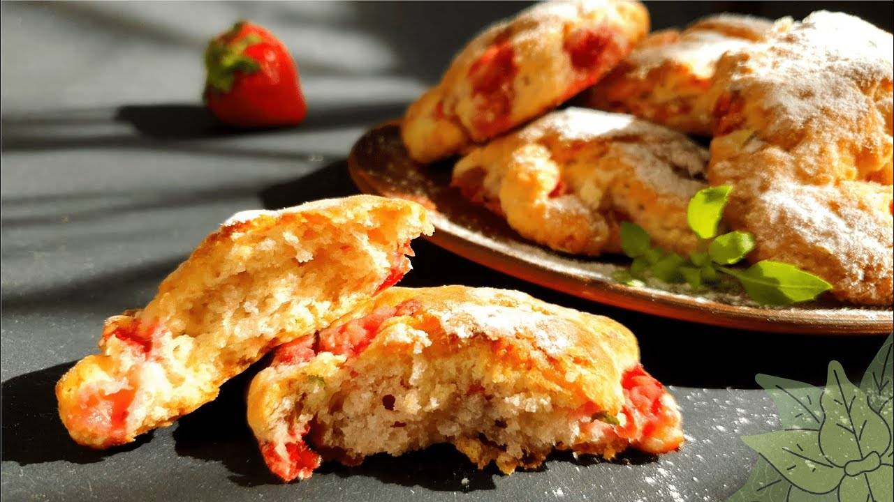 печенье с КЛУБНИКОЙ и БАЗИЛИКОМ / мягкое печенье