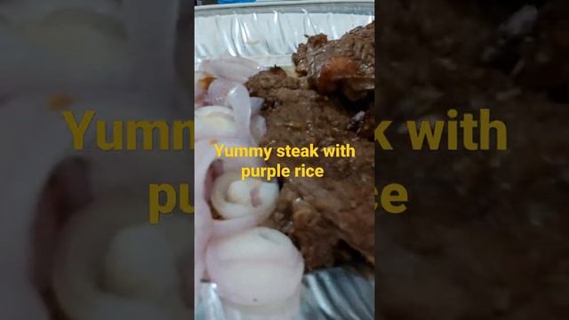 Yummy Steak [with Purple Rice] #shorts