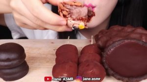 ASMR CHOCOLATE PARTY *CHOCOLATE ICE CREAM, WAFFLE, RICE CAKES, TART 초콜릿 아이스크림, 초코찰떡 먹방 JANE ASMR 제인