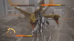 Godzilla PS4 Online Battles: Godzilla (Spiral Breath) vs Godzilla vs King Ghidorah