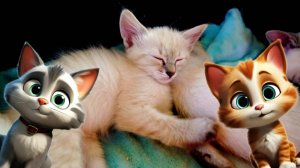 Семейка котиков. Видео про животных для детей.