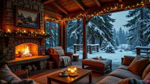 Уютная Атмосфера с Камином и Зимним Снегом | Успокаивающие Звуки для Рождественского Релакса