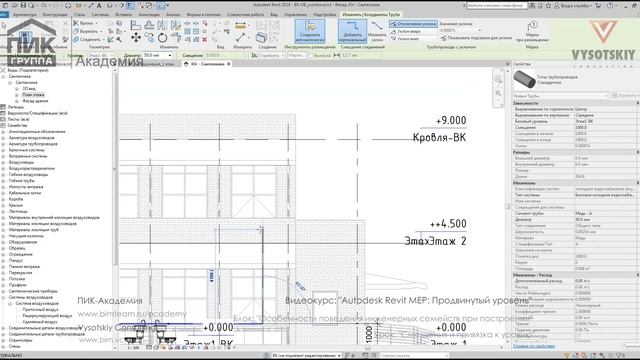 [Курс «Autodesk Revit MEP: Продвинутый уровень»] Смещения и привязка к уровню смотреть онлайн