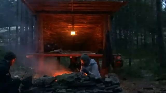 Продолжение строительства теплоого убежища, готовка еды, выживание смотреть онлайн