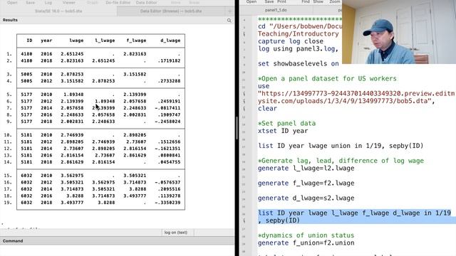 Introductory Stata 57: Panel Data First Differencing Method смотреть онлайн