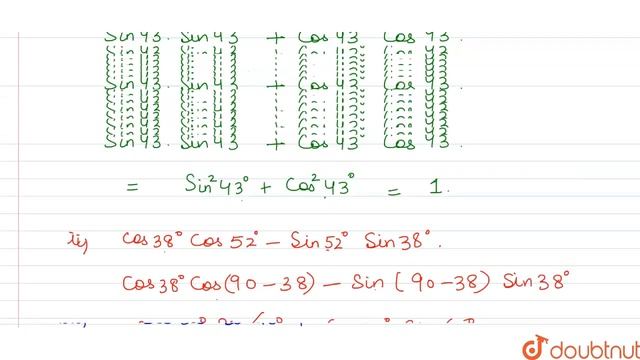 Without using trigonometric tables, prove that : `(i) sin 43^@cos47^@+co смотреть онлайн
