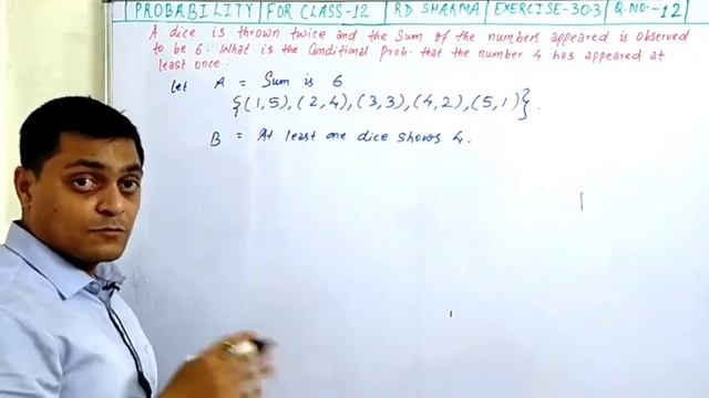 A dice is thrown twice and the sum of the numbers appearing is observed to be 6. What is prob... смотреть онлайн