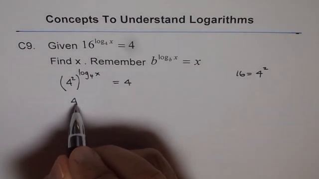 Log as Exponent Solve Equation Using Rules C9 смотреть онлайн