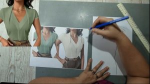 Моделирование. Перенос вытачки в горловину в виде воротника-стойки. Выкройка № 1569.