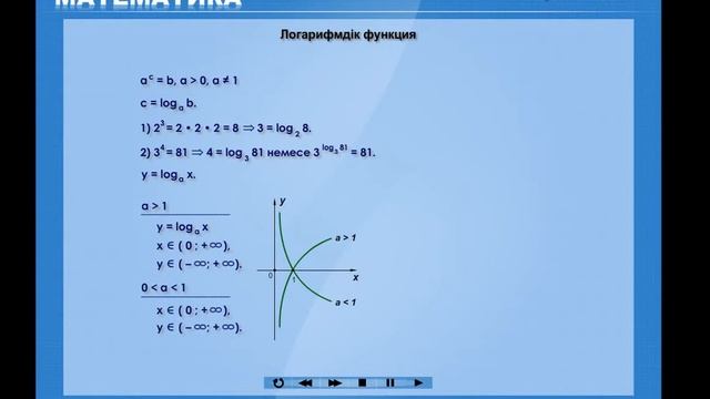 Логарифмдік функция. / АЛГЕБРА / смотреть онлайн