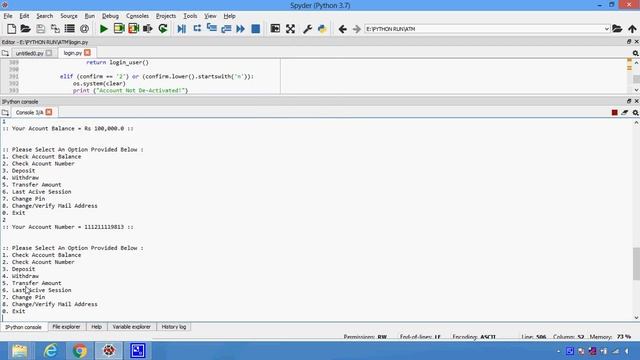 ATM Management System in Python смотреть онлайн
