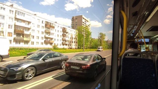 Поездка на ЛиАЗ 5292 №7111 Московское шоссе - ст. м. Звëздная. (маршрут 59)