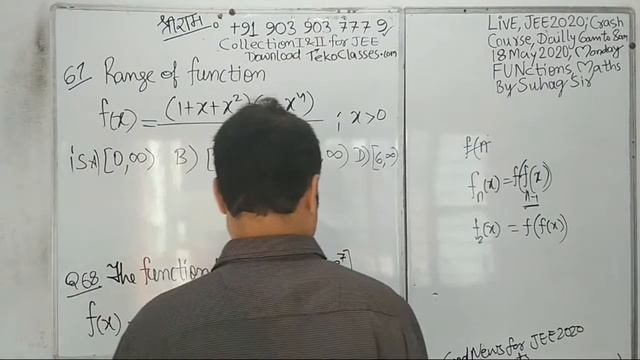 Live JEE 2020 Crash Course Daily 6am to 8am 18 May Mon Maths смотреть онлайн