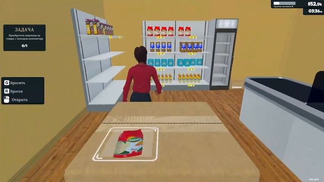 Пора заняться другим видом продаж! Сам не купил товар, а клиента наругал. Supermarket Simulator #1 смотреть онлайн