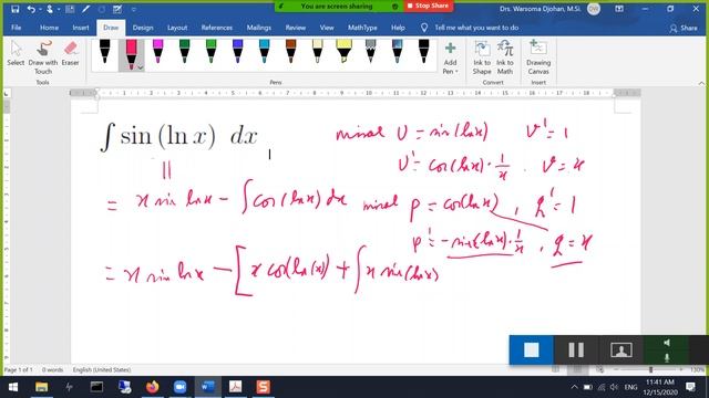 MA1102 Matematika 1B Kuliah 36 tutorial 12 20201215 смотреть онлайн
