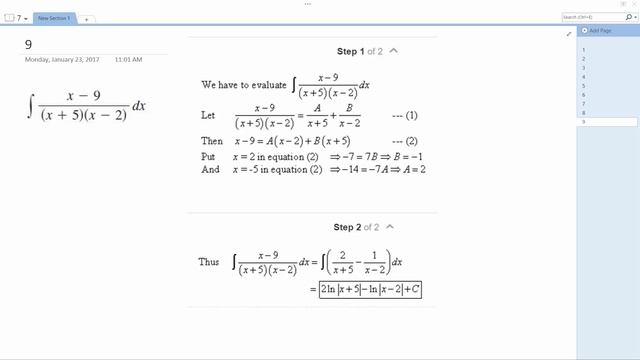 Evaluate the integral. int (x-9)/((x+5)(x-2)) dx смотреть онлайн