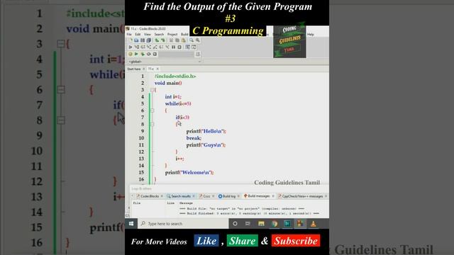 Find the Output of the Given Program | #3 | C Programming | while condition смотреть онлайн