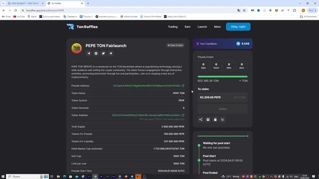 PEPE TON - ЗАБЕРИ БАБЛО НА ХАЛЯВУ! СОЗДАЛ МОНЕТУ НА TON | АИРДРОП BODEN криптовалюта