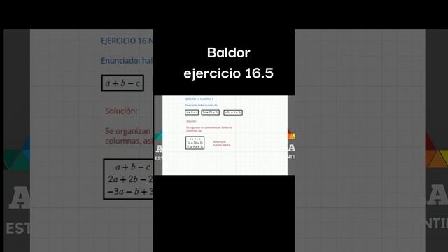 Solución álgebra de Baldor ejercicio 16 #excel #algebradebaldor #words #educacion #tutorial смотреть онлайн