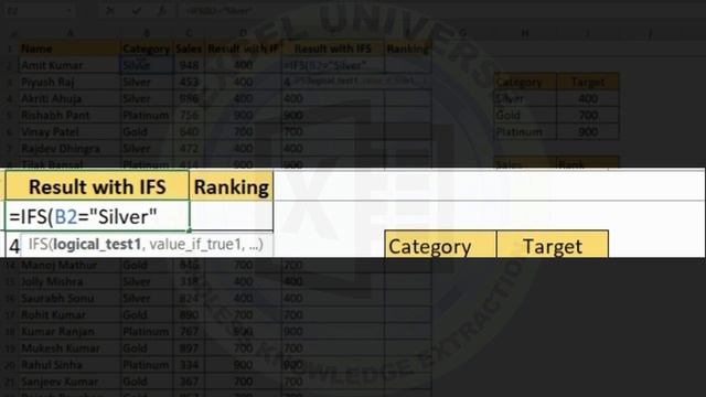 IFS Function in Excel смотреть онлайн