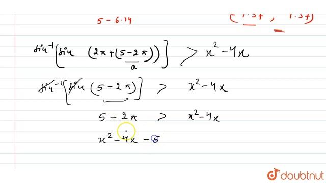 If `sin^-1(sin 5)gtx^(2)-4x` then смотреть онлайн