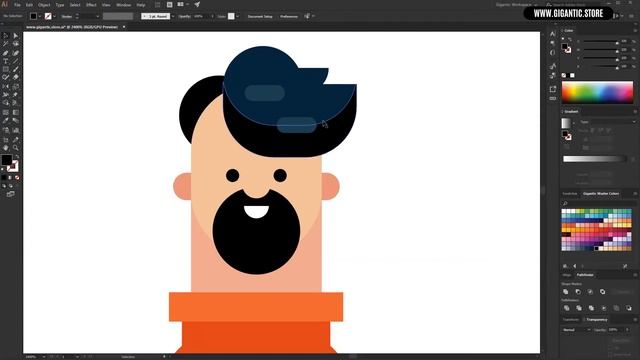 Adobe Illustrator Tutorial - Part 3 - How To Draw Flat Design Character смотреть онлайн