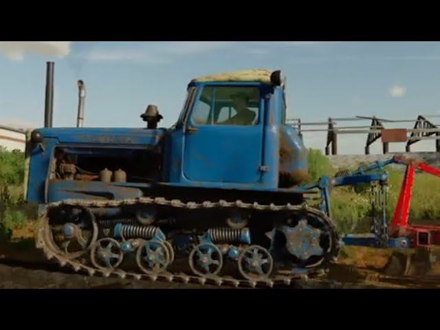 ДТ-75 с плугом ПЛН-4,35 смотреть онлайн