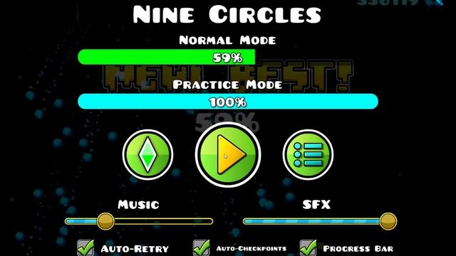#3! СОВСЕМ ПОЧТИ!!! NINE CIRCLES 59%!!! Geometry dash смотреть онлайн