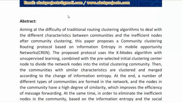 Community Clustering Routing Algorithm Based on Information Entropy in Mobile Opportunity Network смотреть онлайн