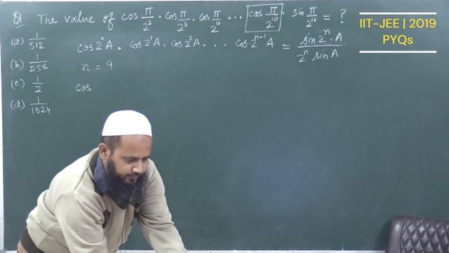 The value of cos(pi/2^2)*cos (pi/2^3)...cos(pi/2^10)*sin(pi/2^2) is (a) 1/512 (b) 1/256 (c) 1/2 IIT смотреть онлайн