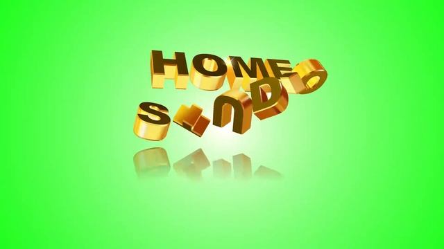 Футаж для начала фильма с золотыми 3D титрами: HOME STUDIO на фоне цвета лаймовый смотреть онлайн